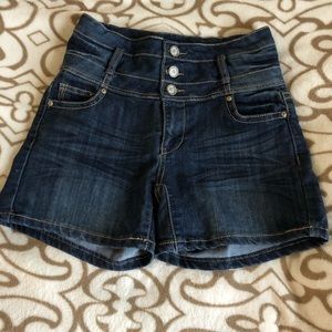 1st Kiss high waisted jean shorts